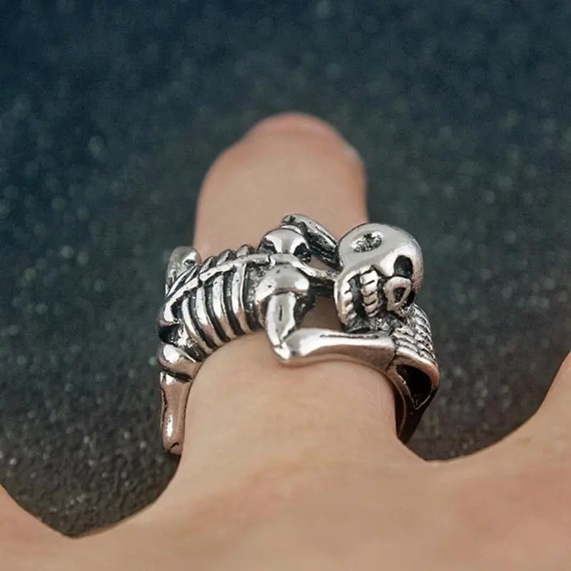 

Vintage Skull Rings for Women 2021 New Simple Metal Hip Hop Adjustable Ring Female Engagement Jewelry Accessories Gifts