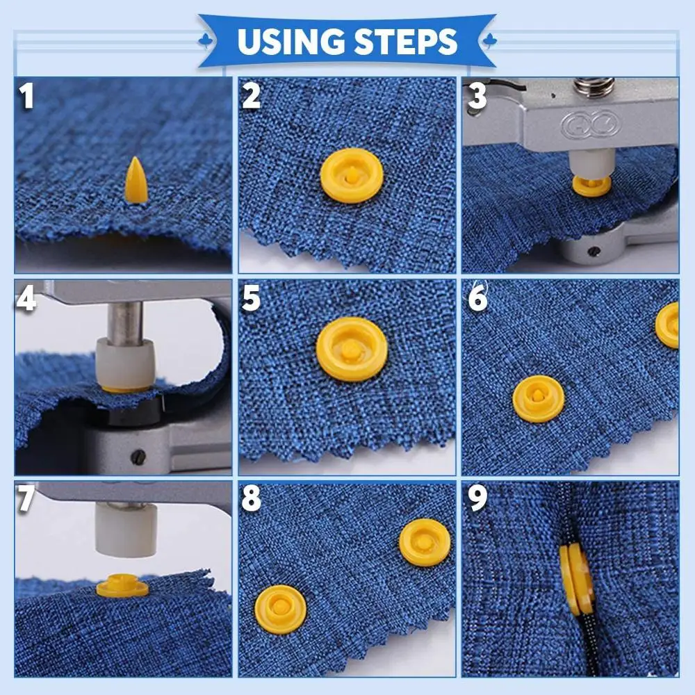 

DIY Button Press Machine 360 Sets T5 Plastic Snap Button with Snaps Pliers Tool Kit & Organizer Containers,Easy Replacing Snaps