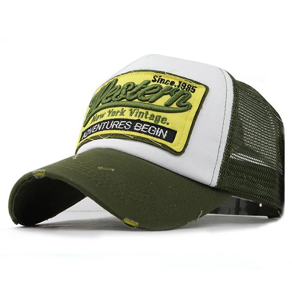 

Summer Baseball Mesh Cap Breathable Bone Trucker Caps Cotton Yellow Green Hip Hop Women Men Basket Femme Streetwear Face Hat