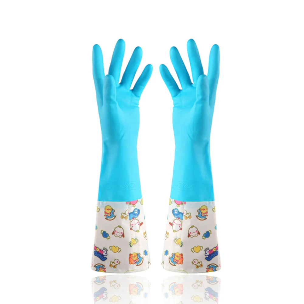 

1 Pair Kitchen PVC Cleaning with Warm Lining Household Thickening Waterproof Dishwashing Glove(Random Color)