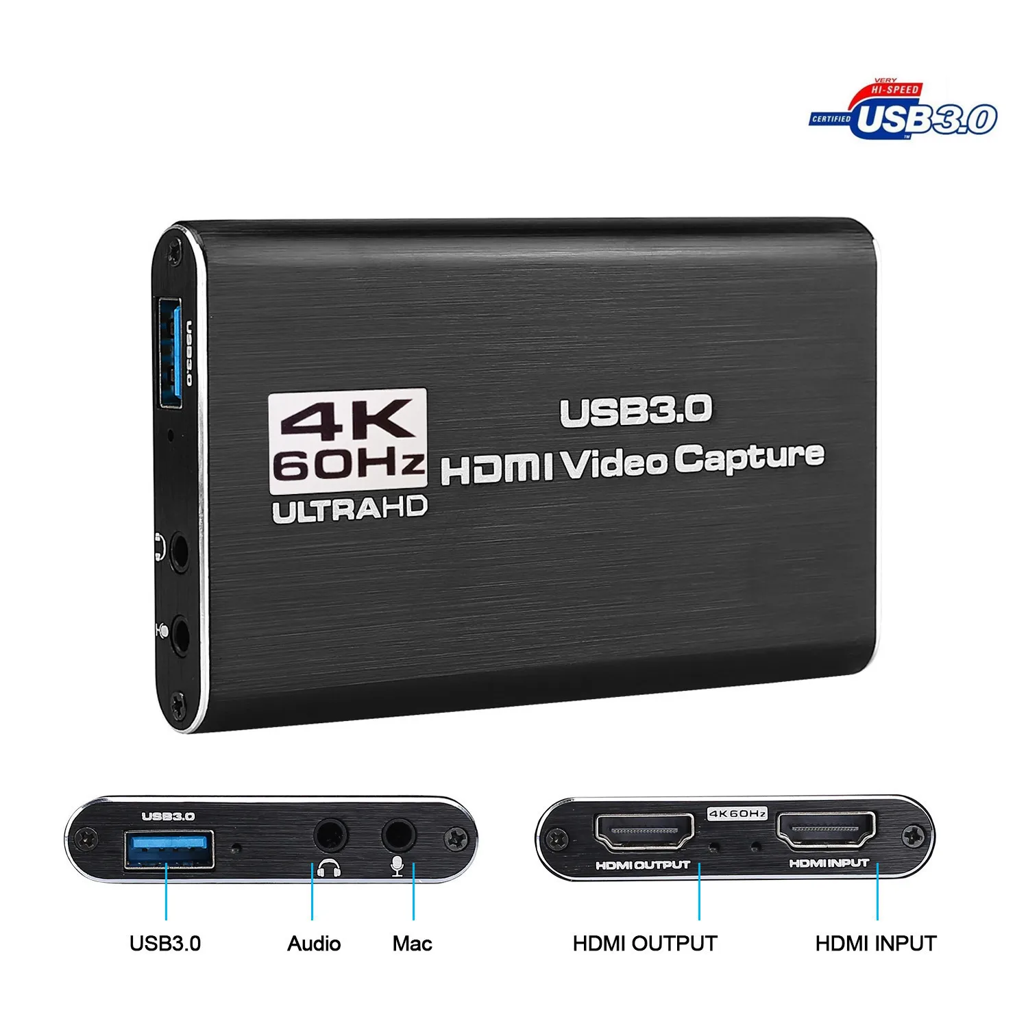HDMI к USB 3 0 4K видеокарта захвата ключ 1080P 60fps HD видеорегистратор захват для груди