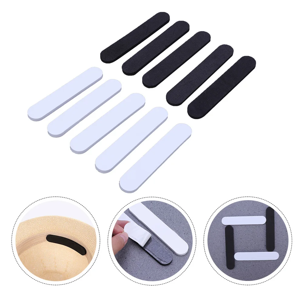 

10pcs Hat Size Reducer EVA Cap Size Reducer Tape Sweatband Hats Cap Saver Hat Size Sticker Black
