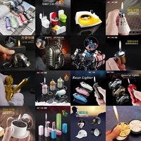 creative jet torch inflated lighter free fire windproof pocket unusual funny toy lighter cigarette accessories gadgets for man