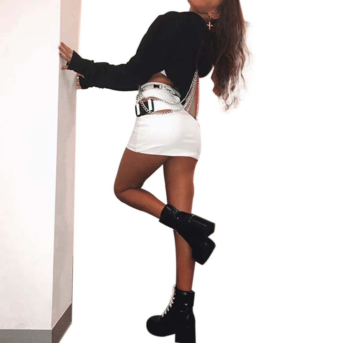 Женская юбка с высокой талией летняя тонкая короткая мини-Клубная одежда Клубная