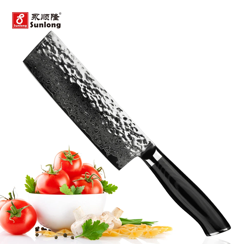 Японские овощные ножи из дамасской стали Sunlong Nakiri 6 5 дюйма Usuba ручка Mikata|Кухонные