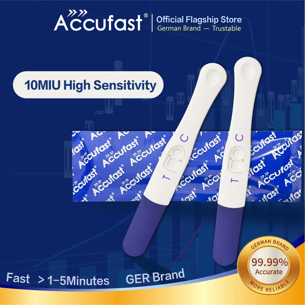 

ACCUFAST 10Pcs HCG Pregnancy Urine Test Midstream For Mother High Sensitivity Rapid Private Pregnancy Test Stick Whit Gloves