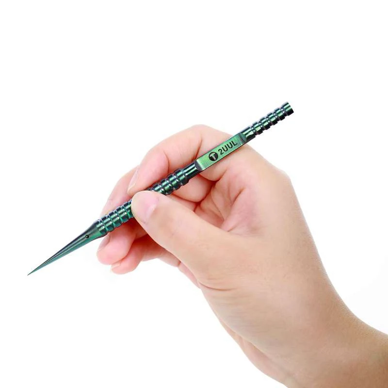 

2UUL Precision Titanium Alloy 0.15mm Fingerprint Tweezers Straight/Curved Tip Tweezers For Motherboard BGA IC Chip Repair