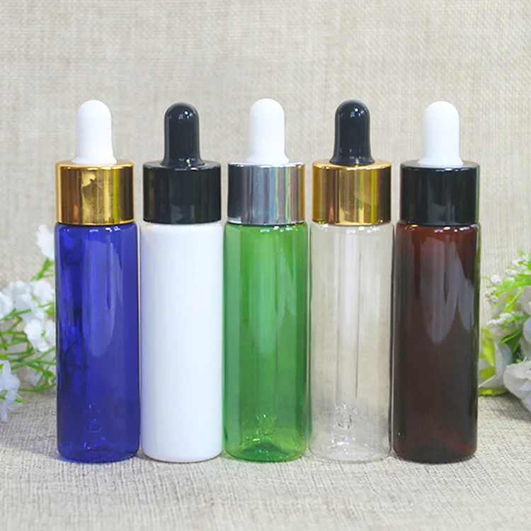 50PCS 30ml Clear White Plastic Pet Essential Oil E Liquid Bottle Glass Dropper For Small Cosmetics Serum Mini Botellas | Красота и