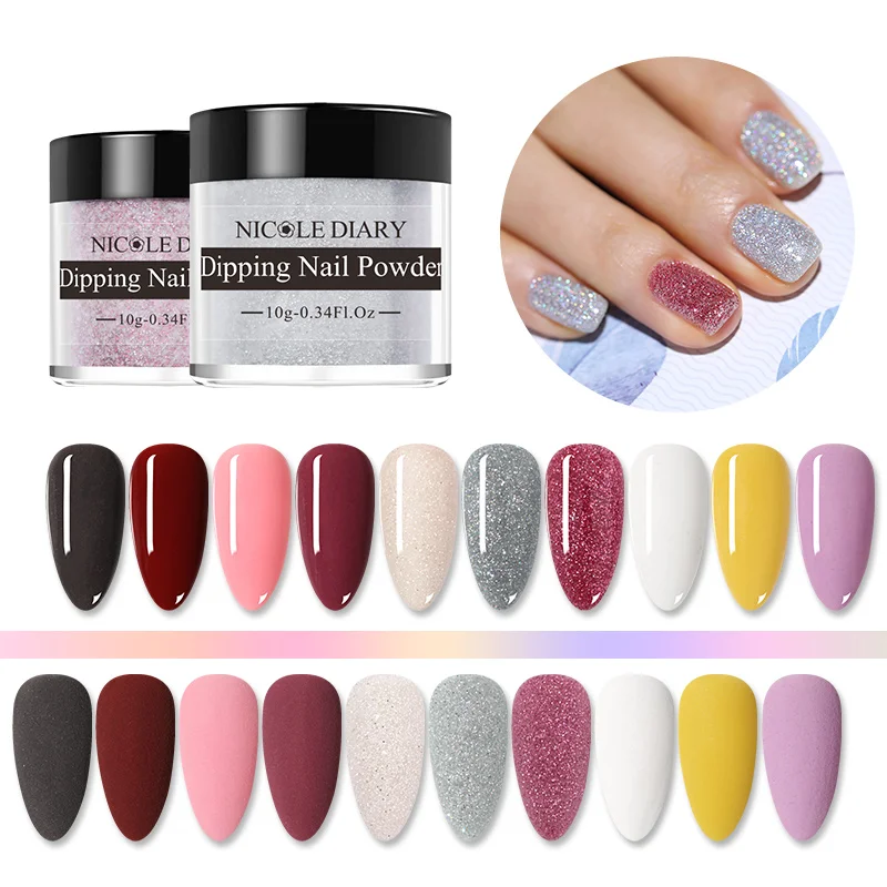 Акриловый порошок NICOLE DIARY для французского маникюра 10 мл|Блестки ногтей| |