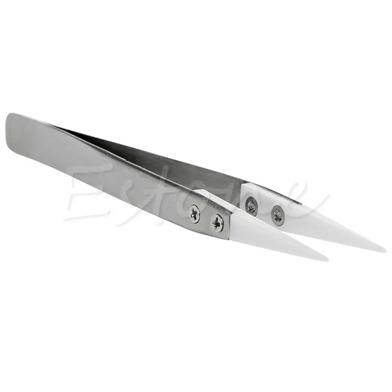 

425D Heat Resistant Stainless Steel Ceramic Tweezers Pointed Tip
