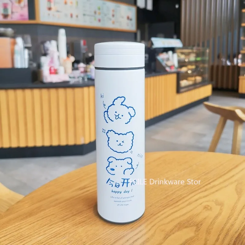 

FSILE Fashionable Cartoon Thermos Mug, Exquisite Stainless Steel Mug, Personalized Insulation Outdoor Portable Travel Mug