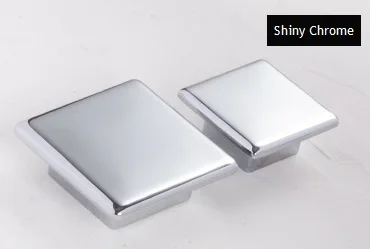Shiny Chrome 2 шт./лот Mordern большой квадратный черный блестящий хром матовый никель цинк мебель шкаф ящик нагрудная Ручка Потяните - Цвет: Shiny Chrome