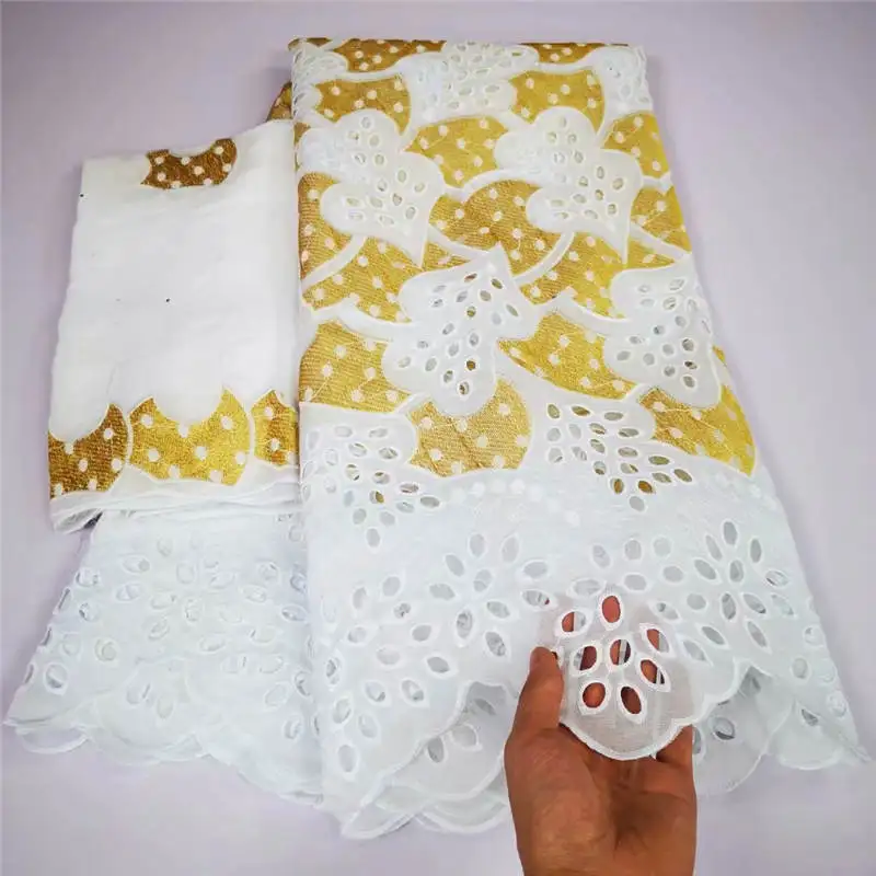 

Новейшее высокое качество 5 + 2 ярдов швейцарская кружевная ткань с вышивкой Африканская Хлопковая ткань швейцарская вуаль кружева популярн...