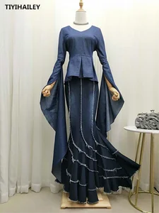 TIYIHAILEY, бесплатная доставка, новинка 2021, размера плюс из денима, Женская длинная юбка макси в стиле пэчворк, 8 шт., модные юбки в стиле русалки, S-2XL