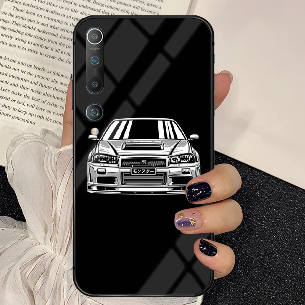 

Japanese Sports Car GTR Phone Tempered Glass Case Cover for Xiaomi Mi A MAX X POCO M Note 3 9 10 11 i T Pro Lite Tpu Luxury