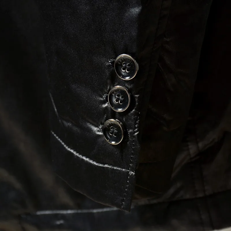 

Men Solid Stand-Collar Cotton Jacket Single-Breasted Zipper Autumn Winter Black Fashion Casual Slim Business Gentleman Warm Coat