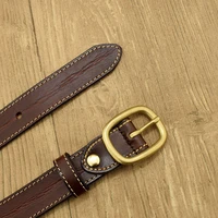 pin buckle genuine leather waistband fashion high quality top cow fancy vintage jeans designer belt men casual ceinture homme