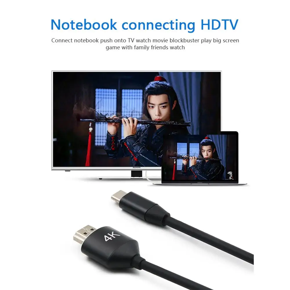 Адаптер для кабеля 4K с Type C на HDMI совместим MacBook Pro Huawei Samsung конвертер телефона