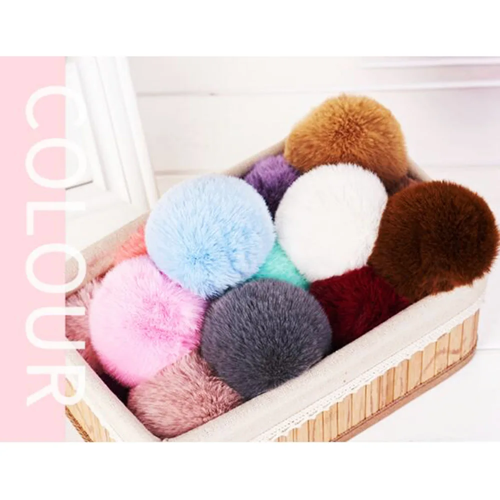 Лидер продаж новинка 1 шт. большой помпон 8 см пушистая плюшевая ткань ручная