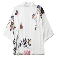 hip hop japanese kimono jackets butterfly print front open coats summer harajuku japan streetwear cardigan shirts