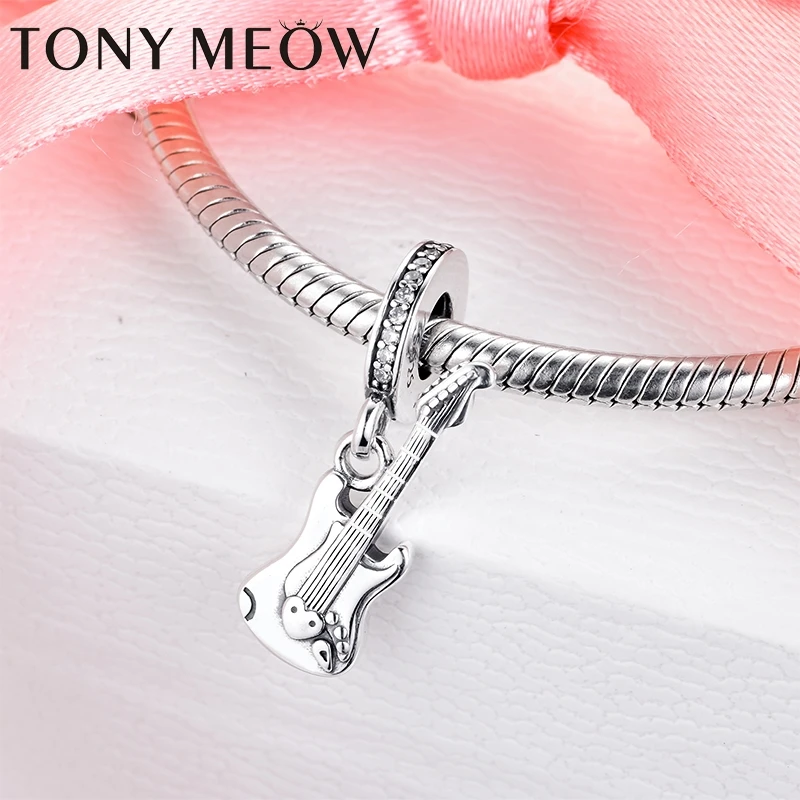 gitarre anhänger 925 sterling silber elektrische gitarre baumeln charme perlen fit original pan armband silber s925 schmuck machen free global sh