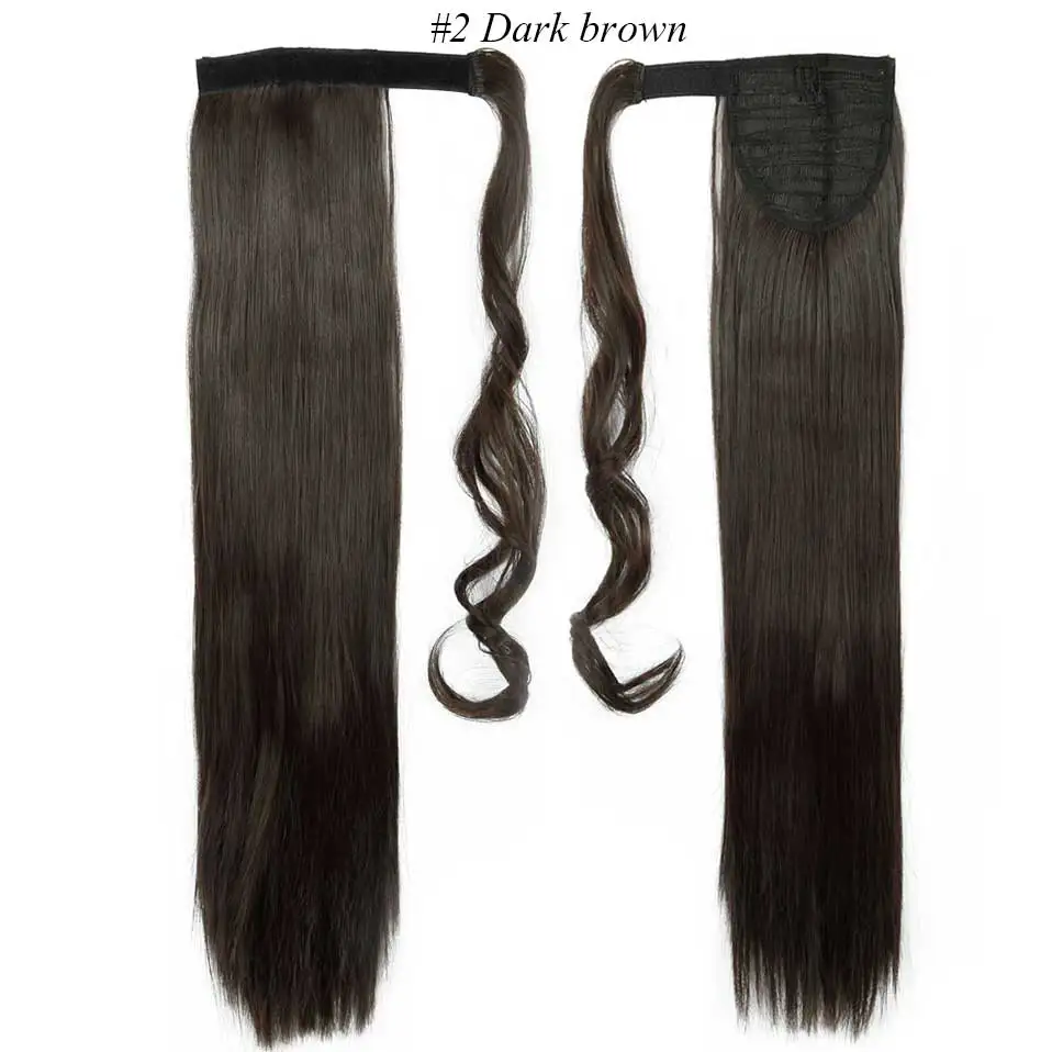 dark brown S-noilite, накладные волосы, конский хвост, длинные прямые волосы, синтетические волосы, 2" 26", шиньон, заколка в конский хвост, 10 цветов - Цвет: dark brown