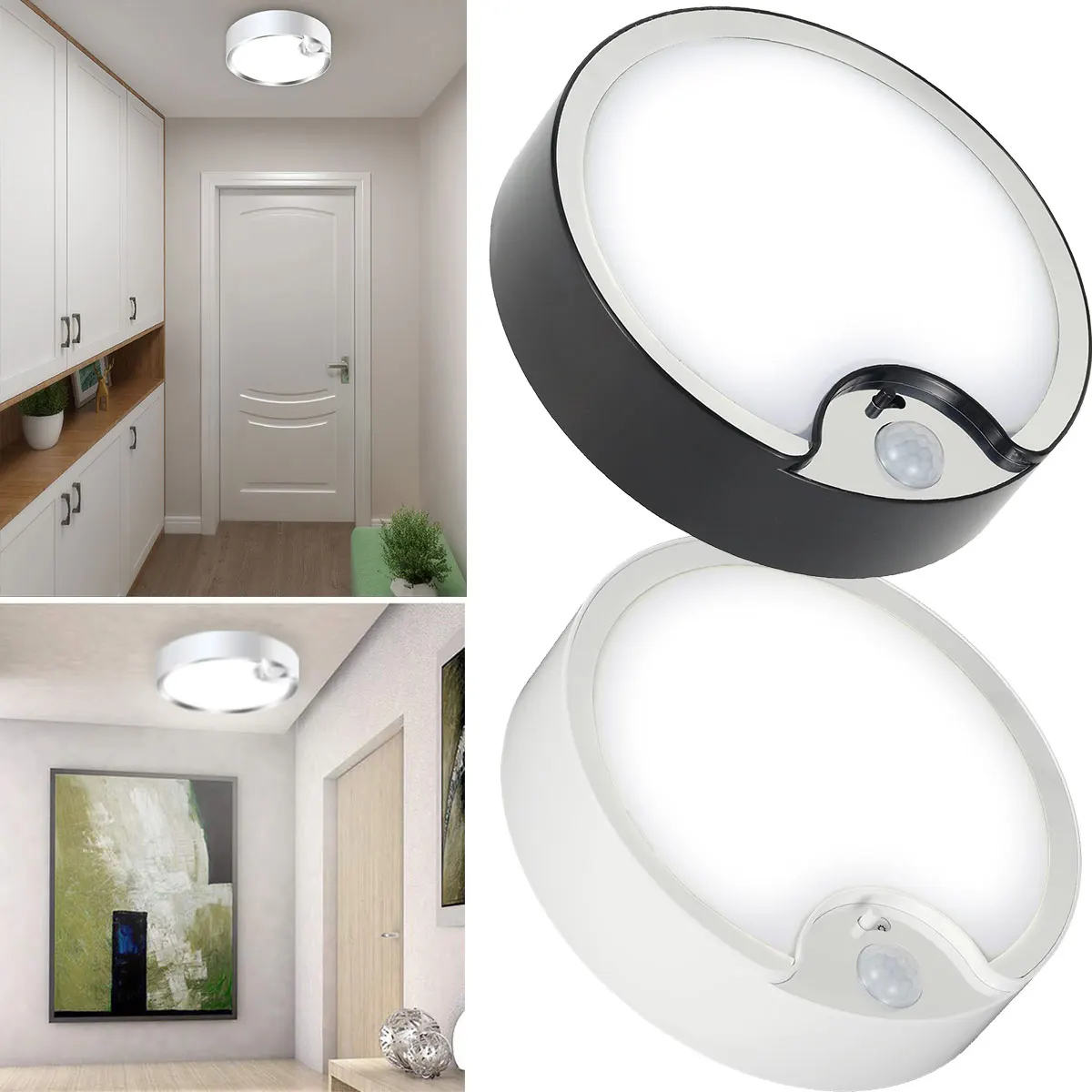 

New Motion Sensor Ceiling Light with 80pcs LEDs Flush-mount Lighting Fixture Light Operated Ceiling Lamp Closet Hallway Kitchen