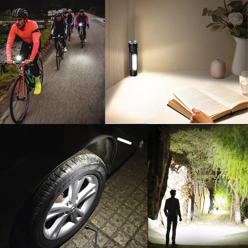 

2021 NEW 20000LM Magnetic Tail Flashlight Portable USB Charging Flashlight Zoomable 5Modes Torch COB Side Light Torch Waterproof