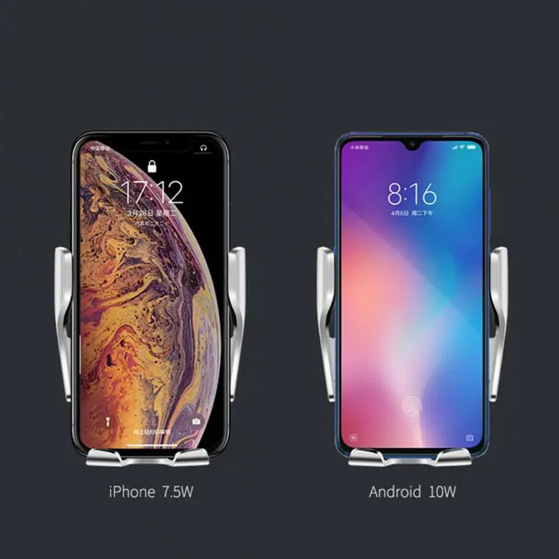 

Беспроводное зарядное устройство Qi для автомобиля с креплением на вентиляционное отверстие, подставка для телефона, кронштейн для GPS-навиг...