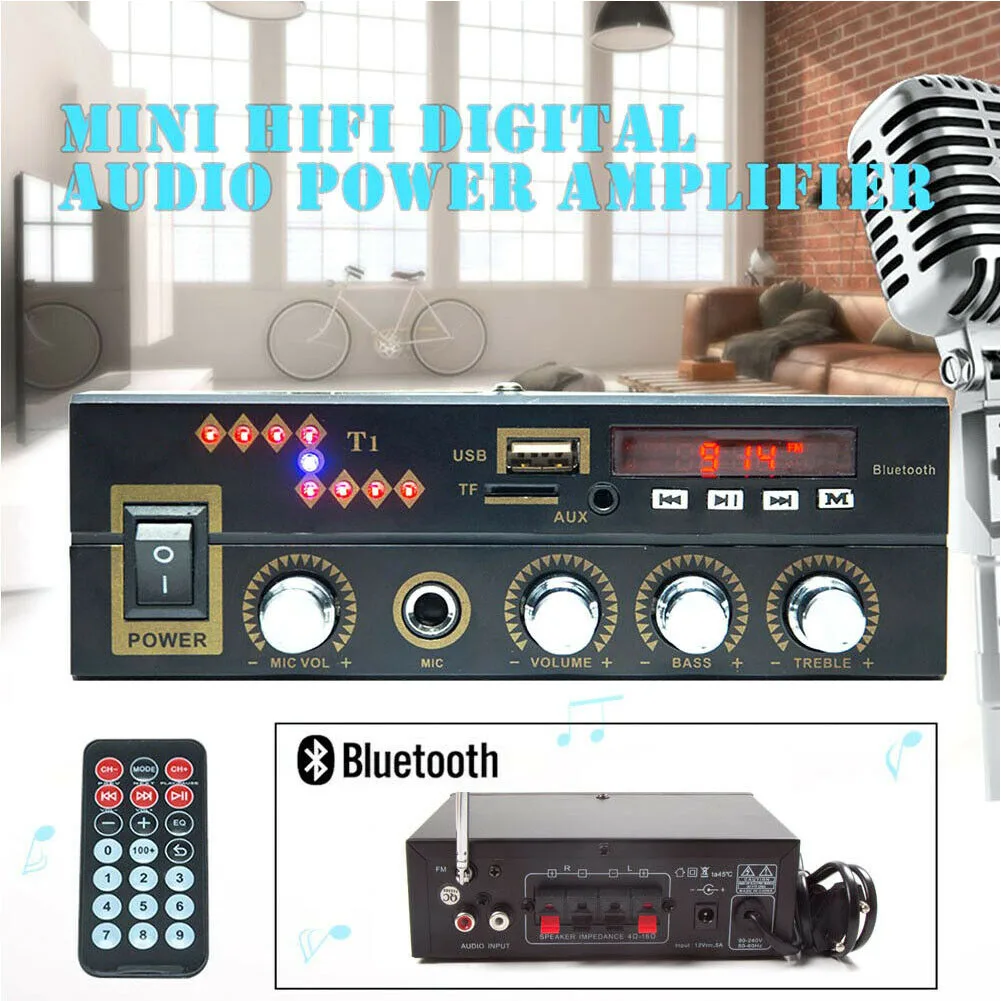 Стерео Hi-Fi DVD домашний Aux металлический портативный USB ПК цифровой усилитель аудио