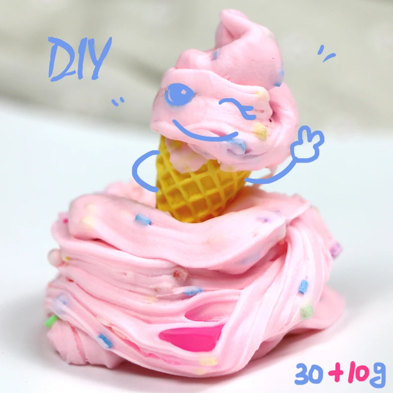 Мягкий облачный слайм 30 г + 10 хлопковая пушистая пена мини глина сделай сам слизь