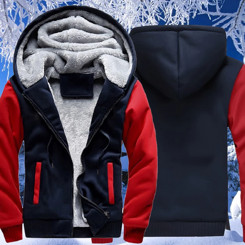 

2022 Winter Mens Sport Jacket Casual Warm Hoodie Racing Jacket Hooded Warm Coat