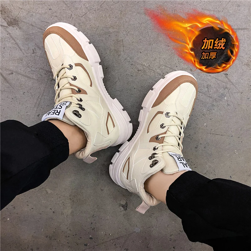

CYYTL New Winter Warm Cotton Shoes Men's Anti-smashing Steel Boots Toe Cap High Work Safety Zapatillas de Seguridad Hombre
