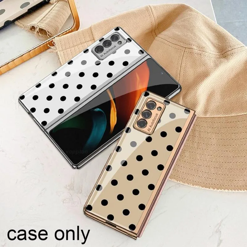 

Luxury Rainbow Plating Frame Tempered Glass Case Cover Fold For Samsung Z 2 5G Galaxy Case Prective Cases P7E9