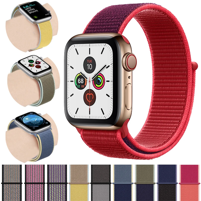 Спортивная петля для Apple watch, ремешок 42 мм, 38 мм, 44 мм, 40 мм, тканый нейлоновый браслет correa iwatch серии 4, 3, 2, 1, браслет для часов Apple watch 5, 4