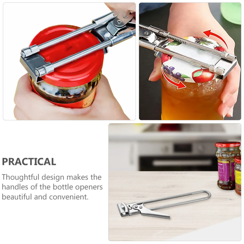 

2pcs Adjustable Can Openers Multifunction Stainless Steel Manual Bottle Opener