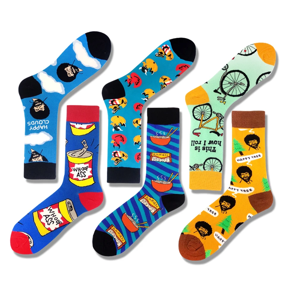 Носки для скейтборда в стиле хип хоп веселые креативные мягкие носки еда