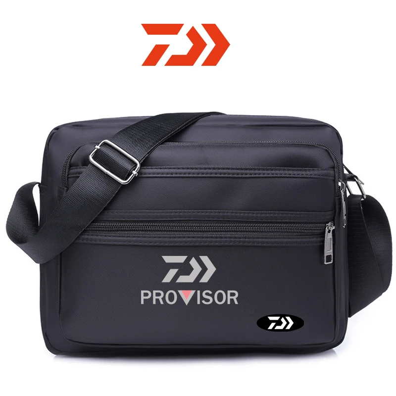 

Daiwa Fishing Shoulder Bag Korean Version Solid Color Waterproof Oxford Cloth Crossbody Bag Multipurpose Fishing Crossbody Bag