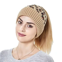 ponytail messy bun beanietail womens beanie ribbed hat cap warm knit hats trendy with ponytail hole