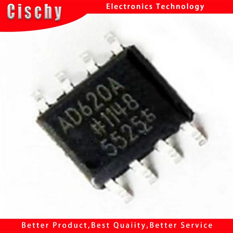 1 шт. AD620 AD620A AD620AR AD620BRZ AD620ARZ лапками углублением SOP-8 новые Инструментальные усилители