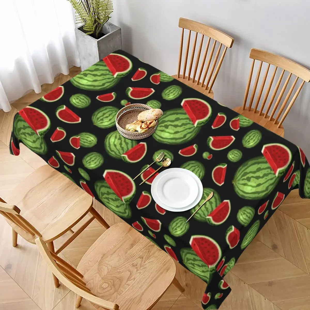 

Watermelon Tablecloth Cheap Square Table Cover Outside Print Protection Polyester Table Cloth