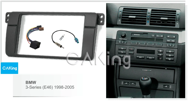 Двойная Din Fascia радиопанель жгут антенны для BMW 3-й серии (E46) 1998-2005 аудио рамка