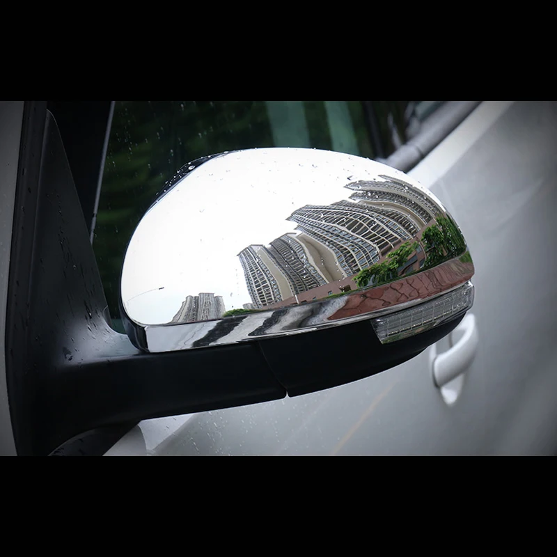 ABS Chrome/Carbon fibre For VW Tiguan 2009-2015 accessories Car side door rearview mirror cover trim Sticker styling 2pcs | Автомобили и