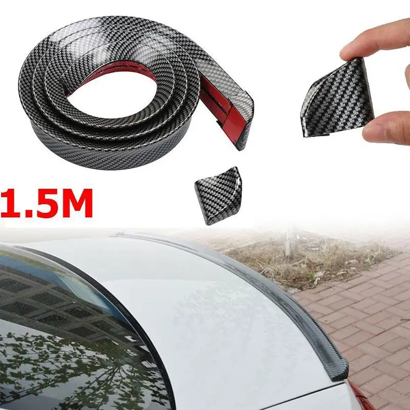 1,5 м автомобиль-Стайлинг 5D Спойлеры из углеродного волокна Стайлинг DIY ремонт спойлера ДЛЯ Audi BMW Toyota Honda KIA Hyundai Opel, Mazda Ford Skoda