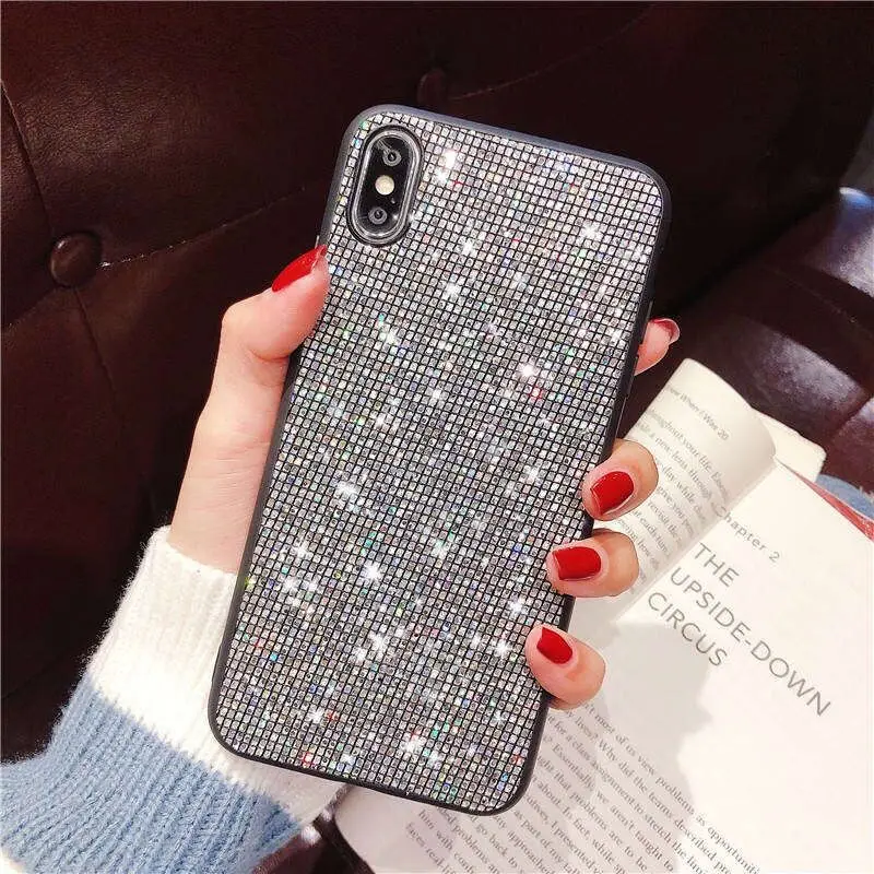 T4 Black TPU frame Блестящий чехол для iPhone 11 X XS XR XS Max 7 8 Plus 6S стразы из мягкого силикона TPU Сексуальная девчачья защитная задняя крышка - Цвет: T4 Black TPU frame