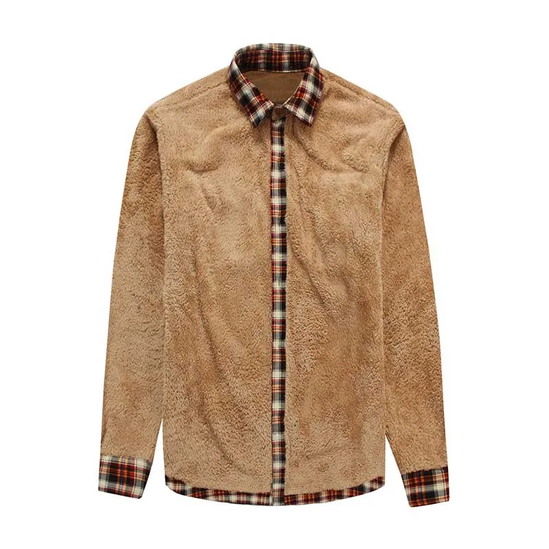 Mcikkny Fashion Men's Cotton Plaid Shirts Winter Fleece Lined Top Clothing For Male Size M-3XL Thermal | Мужская одежда