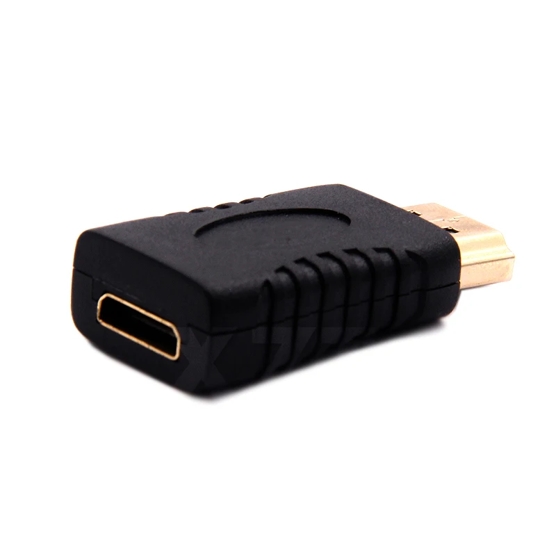 Фото HDMI-совместимый штекер-мини HDMI-совместимый гнездовой полный конвертер для компьютера HDTV монитора телевизора проектора позолоченный №4