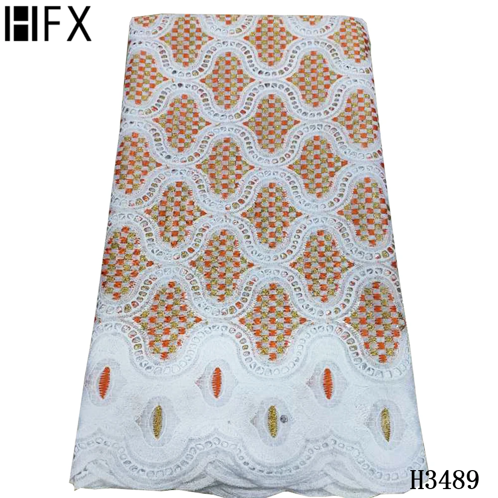 HFX африканская кружевная ткань нигерийские отверстия швейцарская хлопковая