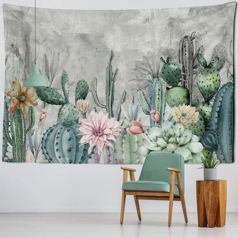 

Cactus Tropical Plant Tapestry Wall Hanging Boho Style Hippie Cartoon Cute Children's Room Home Decor