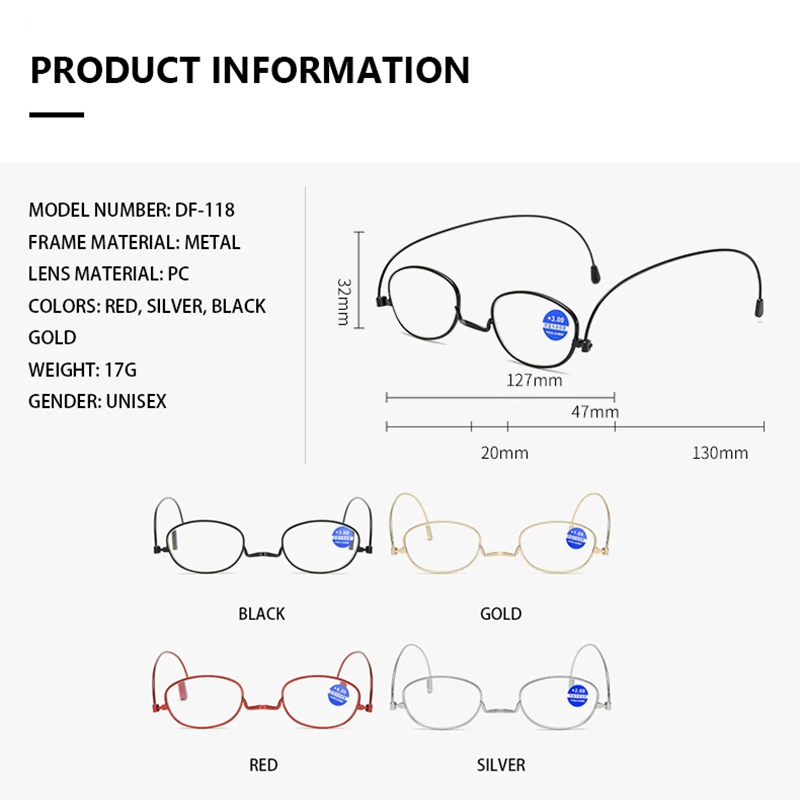 

360 Degree Rotations Foldable Reading Glasses Ultra Light Slim Metal Frame Men Reader Magnifer Women Presbyopic Portable Eyewear